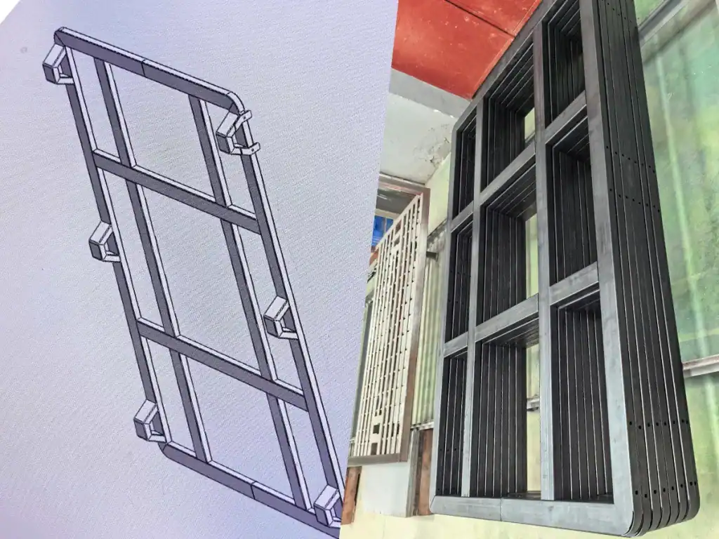 Build-to-Print Manufacturing CAD Drawing and Metal Frame