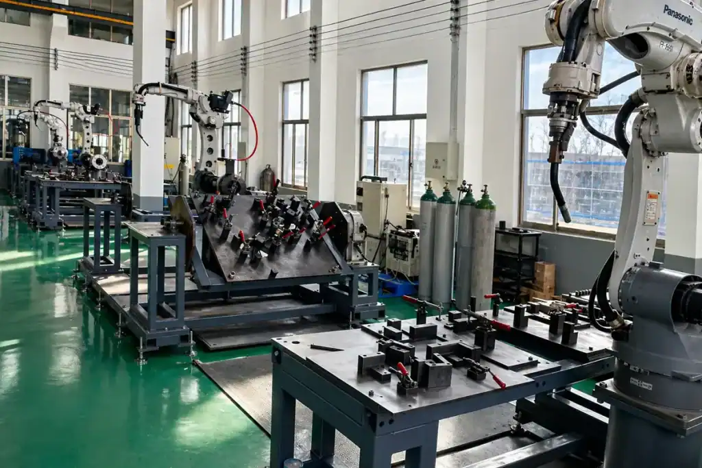 Robotic welding of custom metal frame assemblies at Likai Metal Manufacturing