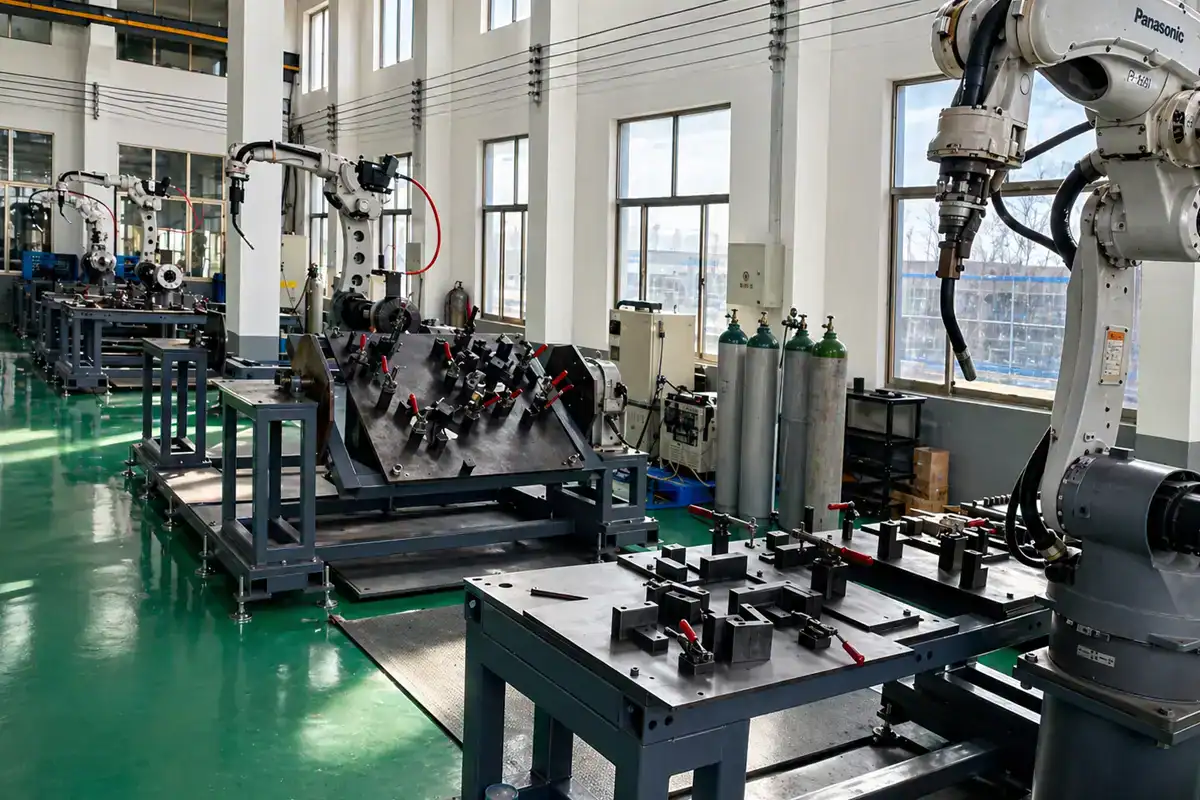 Robotic welding of custom metal frame assemblies at Likai Metal Manufacturing