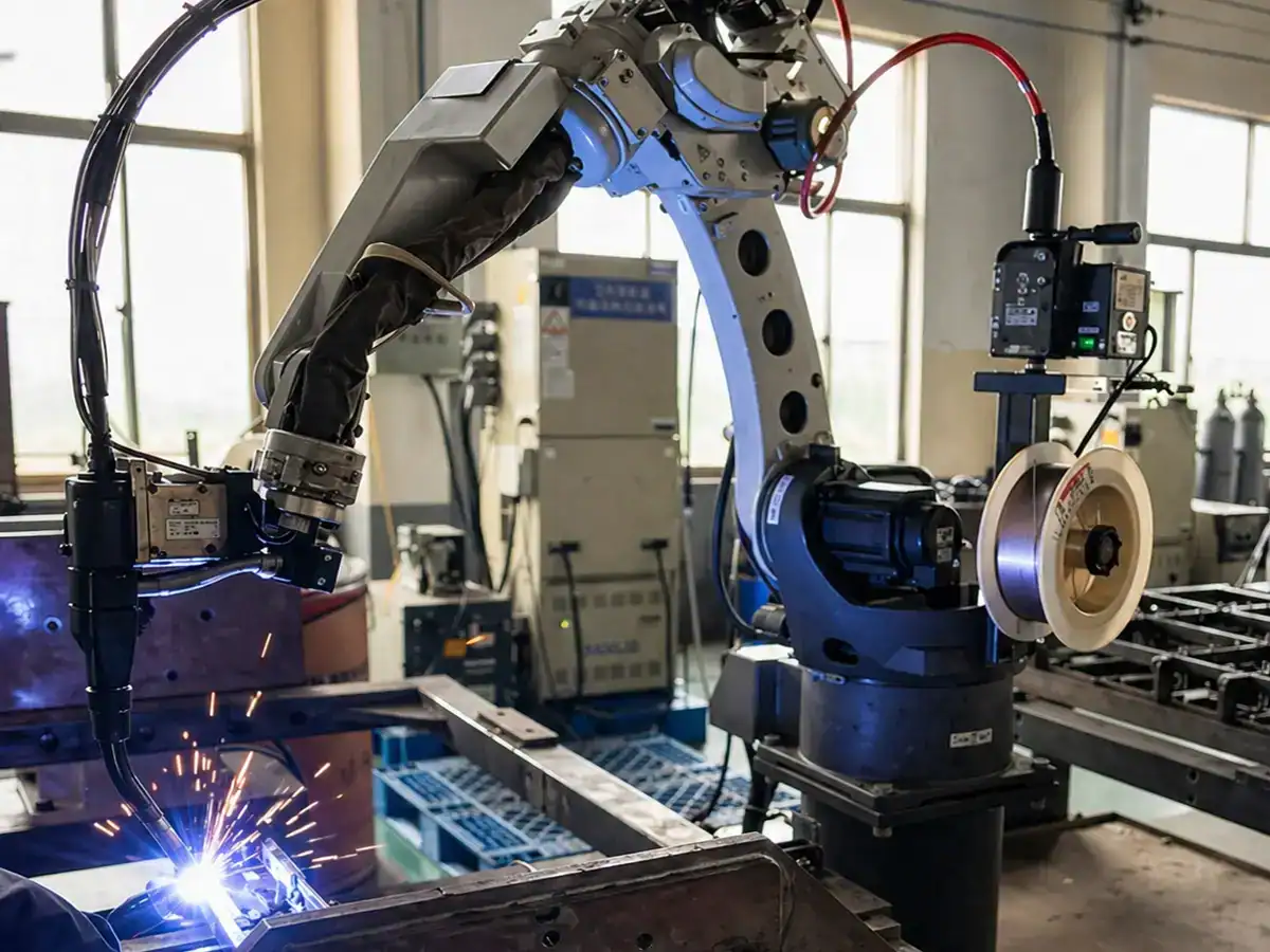 Robotic welding production line for custom metal frame assemblies