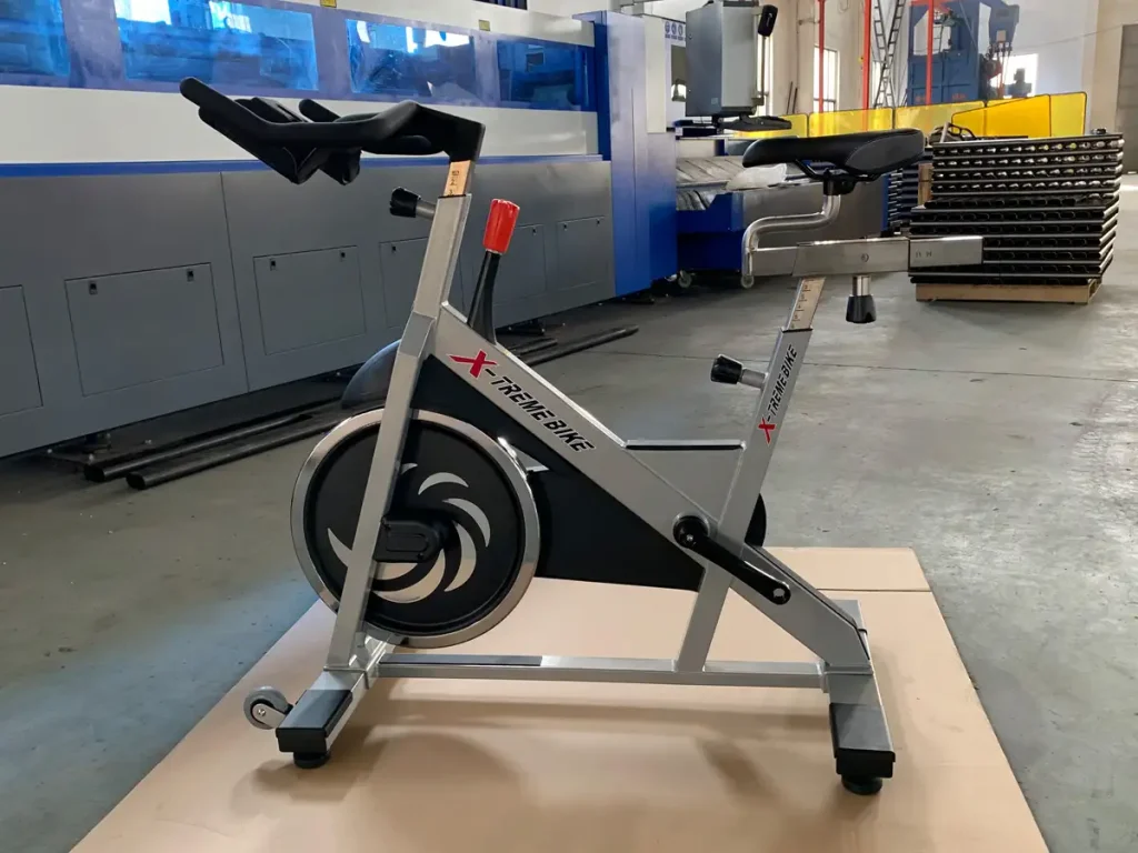 Single completed OEM spin bike after final assembly