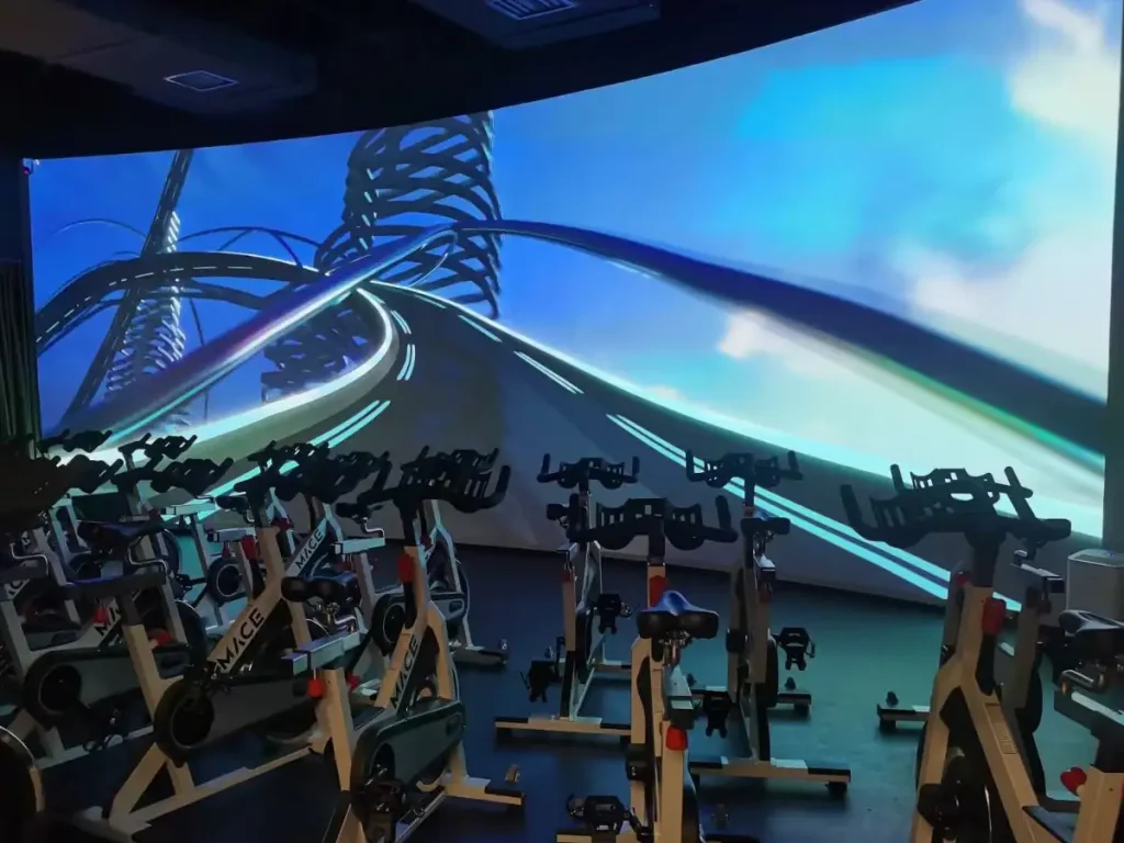 Multiple completed OEM spin bikes after production and assembly