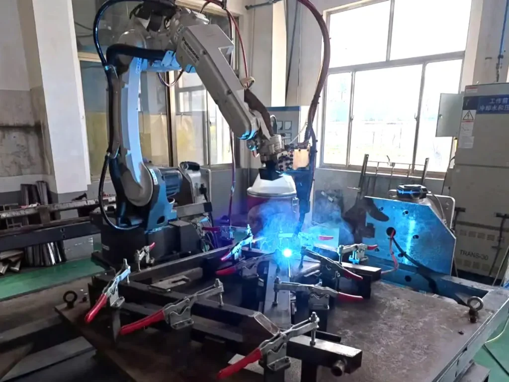 Panasonic robotic welding OEM spin bike frame assemblies
