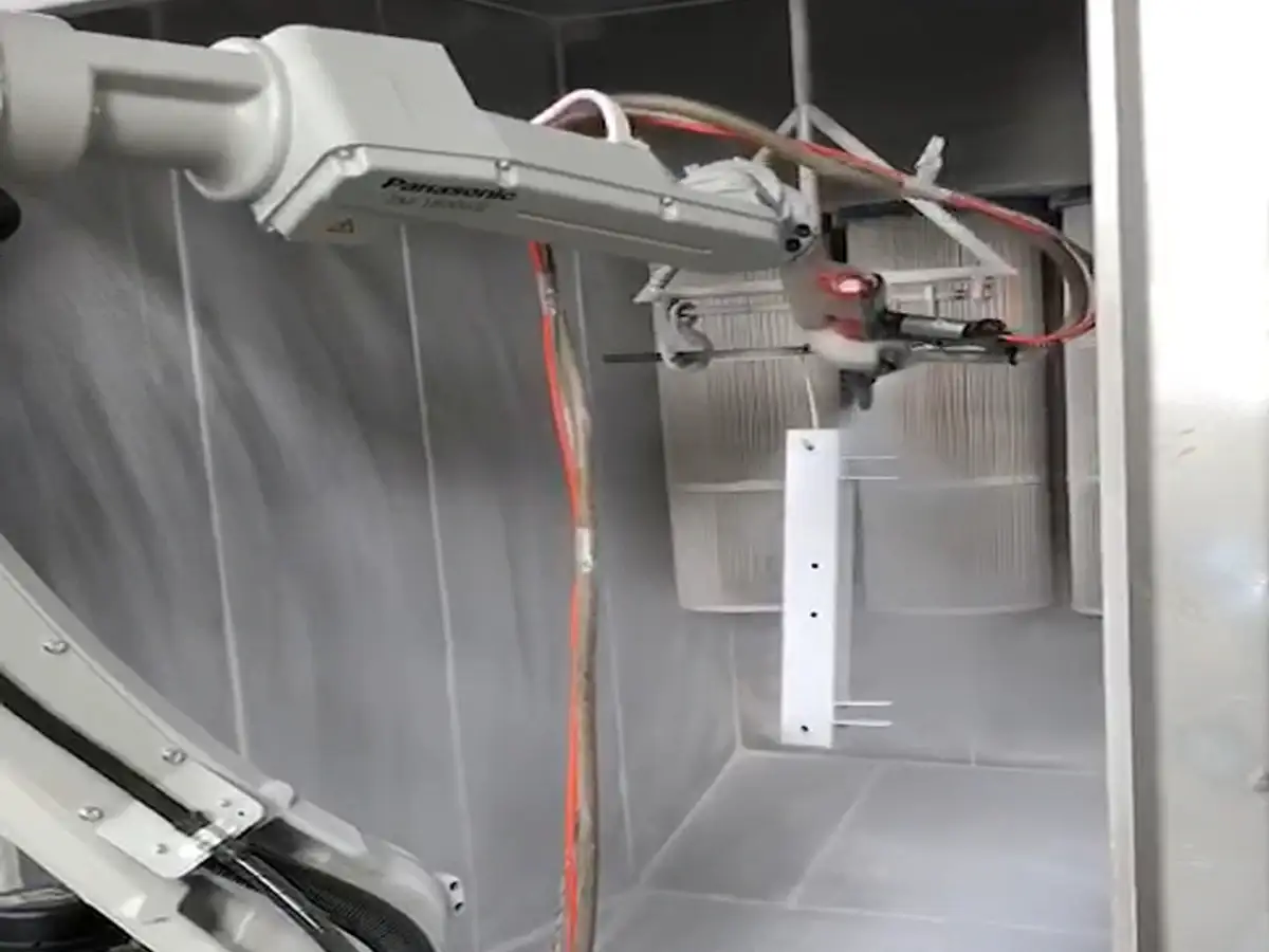 Robotic powder coating OEM spin bike frame components